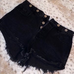 Black high waisted jean shorts